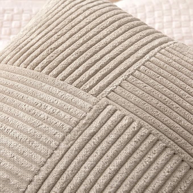 MIULEE Light Brown Decorative Throw Pillow Covers 18x18 Inch for Couch Bed Sofa Pack of 2 Boho Neutral Farmhouse Throw Pillows Soft Cross Corduroy Patchwork Textured Cushion Cases