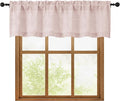 OWENIE Blush Pink Valances for Windows 1 Pcs, Light Filtering Textured Farmhouse Short Small Valance Curtains for Bathroom Basement Bedroom, Rod Pocket Half Curtains Over Sink, 60Wx14L Inch