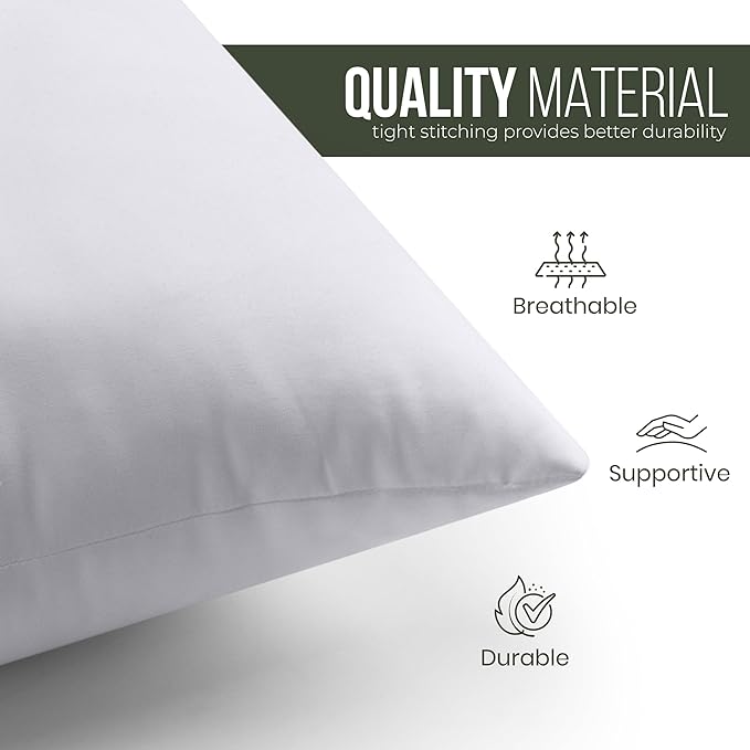 Utopia Bedding Throw Pillows (Set of 1, White) – 26 x 26 Inches Down Alternative Pillows for Bed, Sofa, and Couch - Fluffy Decorative Stuffer Pillow for Indoors & Outdoors