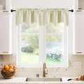 NICETOWN Blackout Valances for Kitchen Window - 42 inches by 18 inches Long Thermal Insulated Rod Pocket Cafe Curtains, Window Treatment for Bathroom/Bedroom (Light Beige, 2 Pieces)