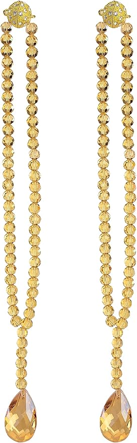 SUQ I OME 2 Pack of Luxury Crystal Beaded Magnetic Curtain Tieback and Holdback Curtain Clips Curtain Buckle Curtain Holder Blingbling Curtain Holdbacks for Drapes,Champagne