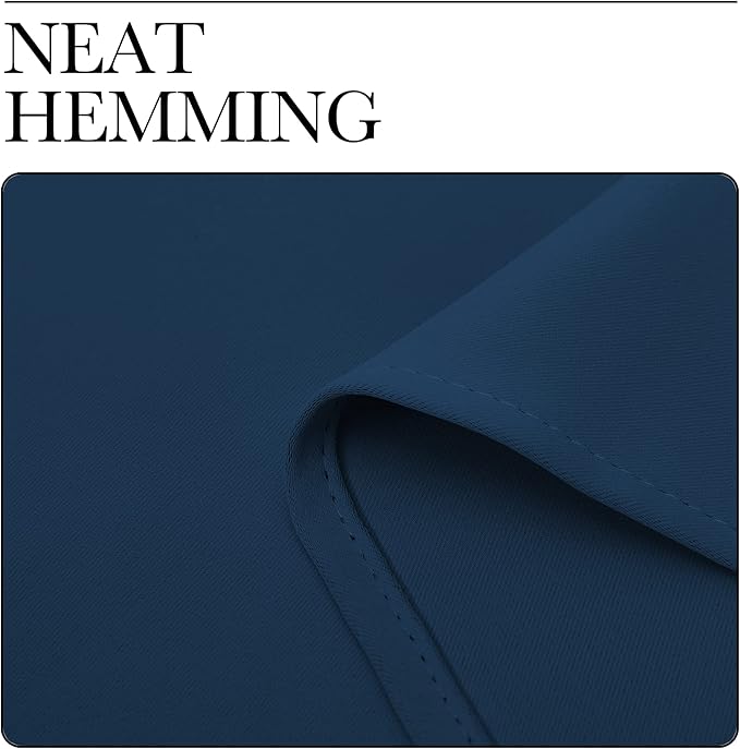 NICETOWN Moroccan Blue Room Darkening Curtains for Kitchen, Window Treatment Thermal Insulated Solid Grommet Room Darkening Curtains/Drapes for Bedroom (Set of 2, 42 inches Wide by 68 inches Long)