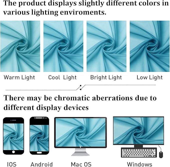 Lecloud Turquoise Sheer Curtains 84 Inches Long 2 Panels, Light Filtering Voile Curtain Drapes for Bedroom Living Room, Dual Rod Pocket Semi Sheer Window Treatments, 40 W x 84 L Inches