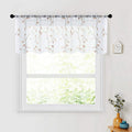 MRTREES Voile Sheer Curtain Valances, Leaves Embroidered Valance Curtains Rod Pocket, Small Sheer Window Curtain Treatment for Bedroom/Living Room/Kitchen/Basement(1 Panel, 54x16 Inches, Taupe Leaves)