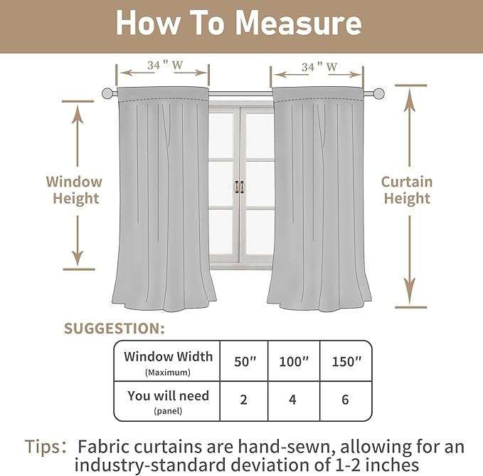 LAMIT Greyish Blue Linen Boho Curtains 80 inch Length 2 Panels, Light Filtering Semi Sheer Panels Back Tab and Rod Pocket Neutral Drapes for Bedroom/Living Room, 34 x 80 Inch