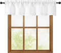 OWENIE White Valances for Windows 1 Pcs, Light Filtering Textured Farmhouse Short Small Valance Curtains for Bathroom Basement Living Room Bedroom, Rod Pocket Half Curtains for Windows, 52Wx12L Inch