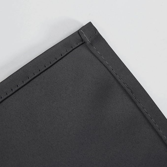 LEMOMO Blackout Curtains 52 x 84 inches Long Dark Grey Curtains Set of 2 Panels Thermal Insulated Room Darkening Curtains for Bedroom