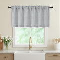 Grey Valances for Windows, Light Filtering Faux Linen Textured Small Short Valance Curtains for Bathroom Basement Farmhouse, Rod Pocket Top Half Curtains for Windows, 60Wx24L Inch