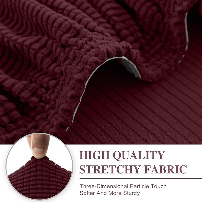 Couch Cushion Covers Seat Cushion Cover Stretch Couch Cover Separate Sectional Sofa Slipcovers Furniture Protector(3 Pieces for Seat or Sofa Backrest, Burgundy)