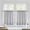 DWCN Grey Sheer Curtains for Kitchen Windows - Rod Pocket Semi Transparent Voile Tier Curtains for Bedroom, Living Room, Farmhouse, 36 x 36 inches Long, Set of 2 Panels