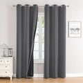 ChrisDowa 100% Blackout Curtains 78 inch Long for Bedroom with Black Liner, 2 Thick Layers Total Blackout Thermal Insulated Grommet Window Curtains 2 Panels Set (Grey, 42 x 78 Inch)