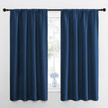 NICETOWN 2 Panels Blackout Curtains, Rod Pocket Thermal Insulated Curtains for Bedroom, Room Darkning Shading Blinds Modern Home Decoration for Living Room, Home Office, W42 x L63 in, Moroccan Blue