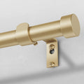 Gold Curtain Rods for Windows 36 to 240 Inch(3-20 Feet),1" Diameter Rods with Modern Style End Cap Finials,Size:36-240 Inch