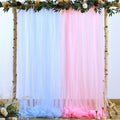 Pink and Blue Tulle Backdrop Curtains for Gender Reveal Girl and Boy Party Sheer Backdrop Drapes for Baby Shower Birthday Party Photoshoot Background Decorations 2 Panels 5ft X 10 ft