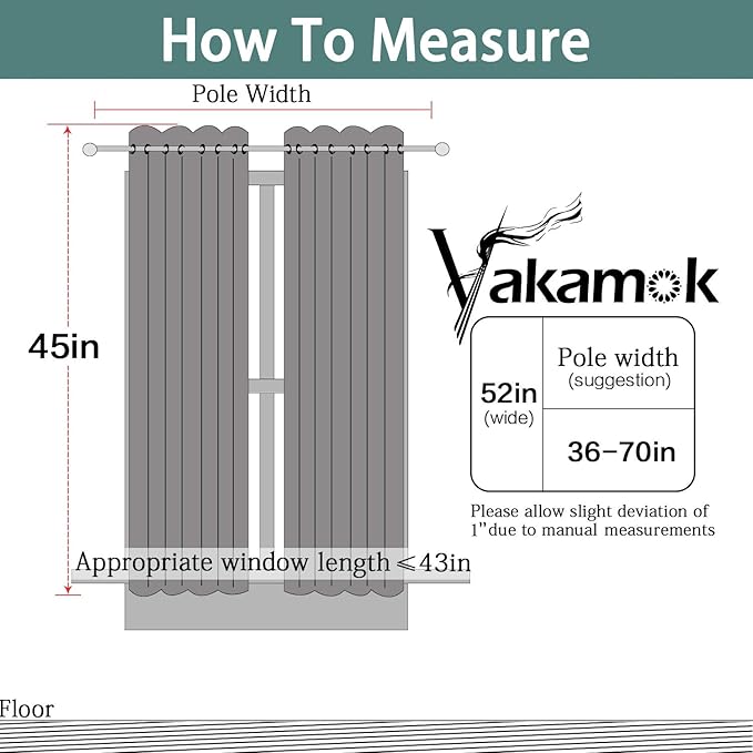 Yakamok 100% Blackout Curtains with Black Liners, Thermal Insulated, Noise Reduction, Soundproof, 2 Panels, 52"W x 63"L, Beige