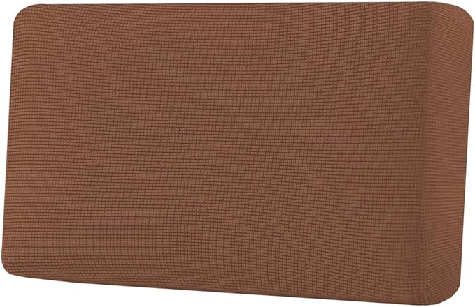 H.VERSAILTEX Super Stretch Individual Seat Cushion Covers Sofa Covers Couch Cushion Covers Slipcover Sets Thick Jacquard Textured Twill Fabric (1 Piece Loveseat Cushion Cover, Caramel)