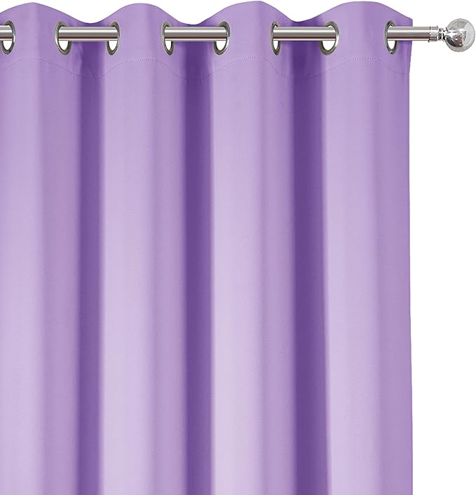 LEMOMO Lilac Blackout Curtains 52 x 84 inch/Lavender Curtains Set of 2 Panels/Thermal Insulated Room Darkening Bedroom Curtains