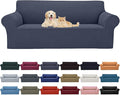 Cupuamon 2026 New Stretch Oversized Sofa Slipcovers Couch Sofa Cover for 4 Seater Furniture Protector Covers with Elastic Bottom Jacquard Fabric Small Checks for Pets, Kids - Charcoal