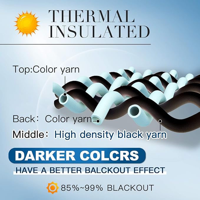 Yakamok Room Darkening Blackout Curtains for Bedroom, Light Blocking Thermal Insulated Grommet Top Drapes for Living Room,Beige,52x45Inch, 2 Panels