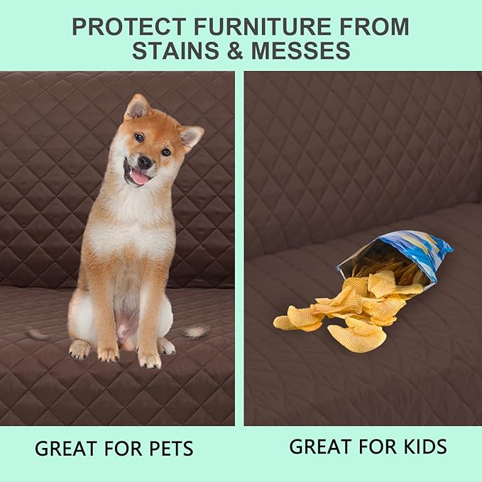 Recliner Chair Covers Reversible Sofa Couch Cover for Pets Lazy Boy Furniture Protector(23''Chair,Chocolate/Chocolate)