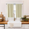 RYB HOME 100% Blackout Short Curtains for Small Window, Thermal Insulated Total Room Darkening Noise Reducing Curtains for Kitchen Bathroom Basement, 34 inches Wide by 45 inches Long, Beige