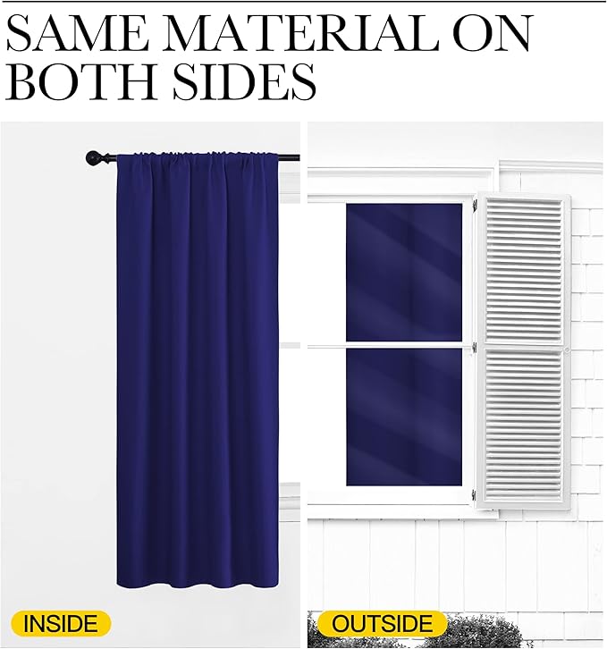 NICETOWN RV Blackout Curtains for Camper Windows, Navy Blue, 29" Wide by 50" Long, 2 PCs, Short Blackout Curtains & Drapes, Thermal Insulated Blackout Curtain Panels for Kids Room, Play Room