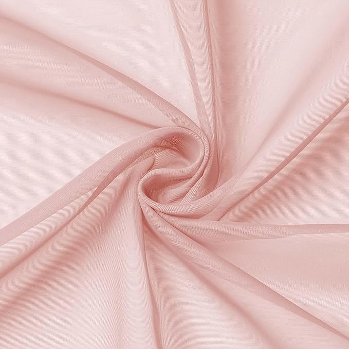 Blush Kitchen Curtains 30 Inch Length Tier 2 PCS, Solid Soft Airy Half Curtains for Windows, Blush Sheer Rod Pocket Drapes for Bathroom Basement Small Window, 42" Wx30 L Inches