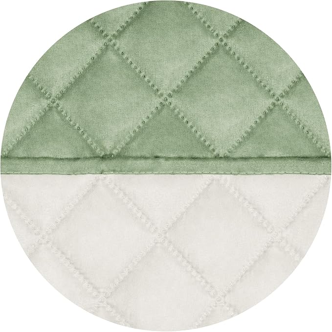 PureFit Reversible Quilted Sofa Cover, Water Resistant Slipcover Furniture Protector, Washable Couch Cover with Non Slip and Elastic Straps for Kids, Dogs, Pets (Sofa, Sage Green/Ivory)