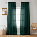 Gwine Hunter Green Sheer Curtains 96 Inches Long 2 Panels, Elegant Window Treatments Voile Curtains for Living Room, Light Filtering Rod Pocket Sheer Drapes, Each 42" Wx96