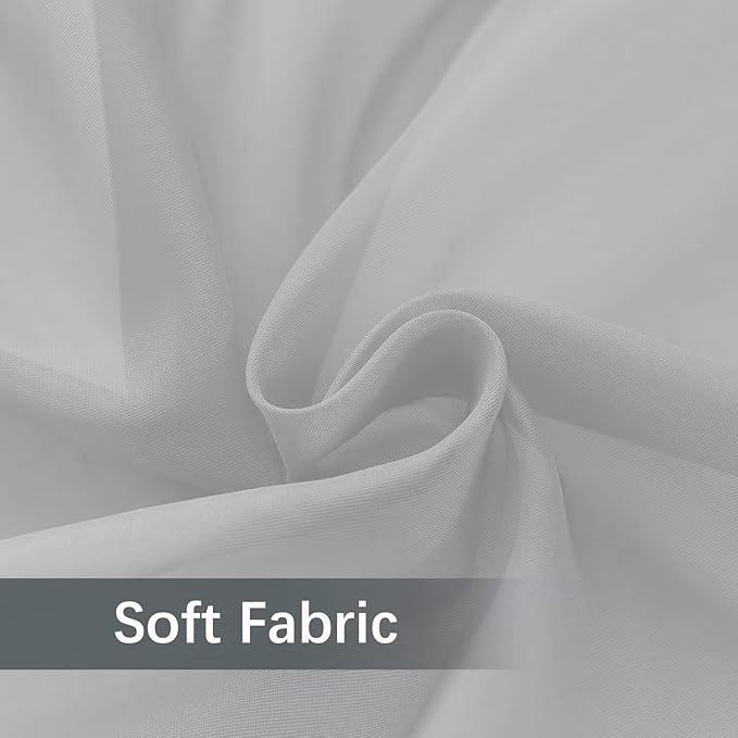 youleyar Solid Sheer Rod Pocket Curtain Voile Draperies 2 Panels White Beige Black Grey Ivory 52 Inch Width 108 Inch Long 1 Pair for Kitchen Bedroom Children Living Room Yard (Silver Grey,52Wｘ108L)