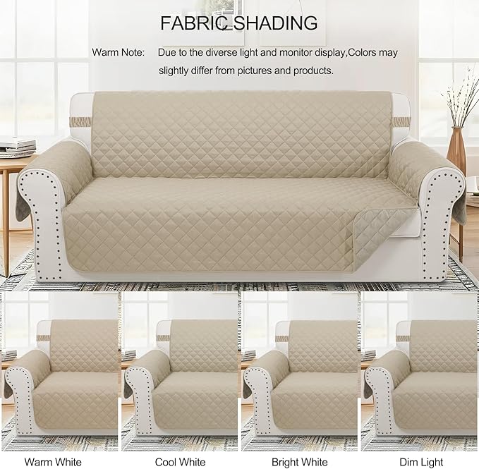 Reversible Loveseat Sofa Covers Couch Cover Furniture Protector(Loveseat,Sand/Beige)