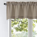OWENIE Bob Valance Curtains 18 Inch Length 1 Piece, Faux Linen Slub Solid Stone Kitchen Valance for Bedroom Living Room, Farmhouse Soft Airy Rod Pocket Small Window Curtain, Each 60Wx18L Inch