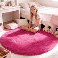 yulidayang Fluffy Round Area Rugs for Living Room,Hot Pink 6'X6'Shag Circle Area Rugs for Bedroom,Non Slip Fuzzy Plush Rug for Kids Room Boys Girls Room and Dorm