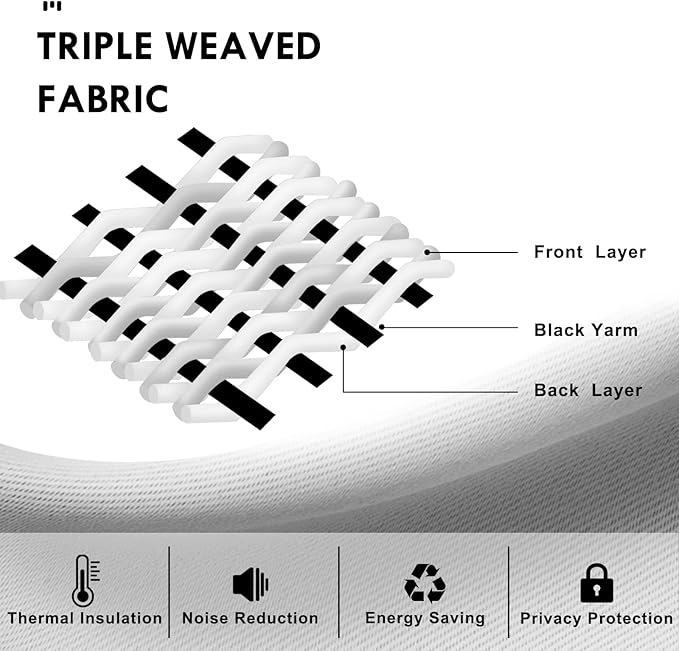 DWCN Navy Room Darkening Blackout Curtains - Thermal Insulated Privacy Energy Saving Window Curtain Drapes 52 x 63 inch Length, Set of 2 Bedroom Living Room Curtains