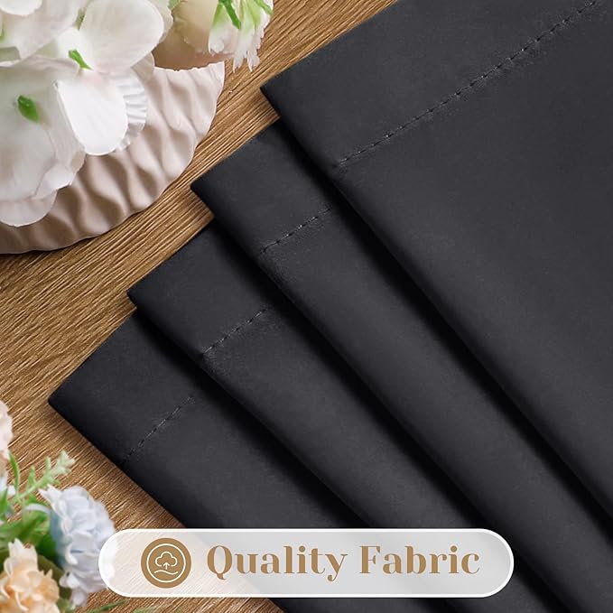 HOMEIDEAS Halloween Non-See-Through Black Privacy Sheer Kitchen Curtains, 30 X 36 Inches Long 2 Panels Short Sheer Curtains Light Filtering Bathroom Window Drapes for Bedroom Living Room