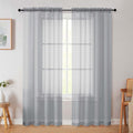 Light Grey Sheer Curtain for Bedroom Living Room 72 Inches Long 2 Panels Set, Solid Soft Light Filtering Sheer Window Curtains, Modern Rod Pocket Door Curtain, Light Grey, 42" Wx72 L Inches