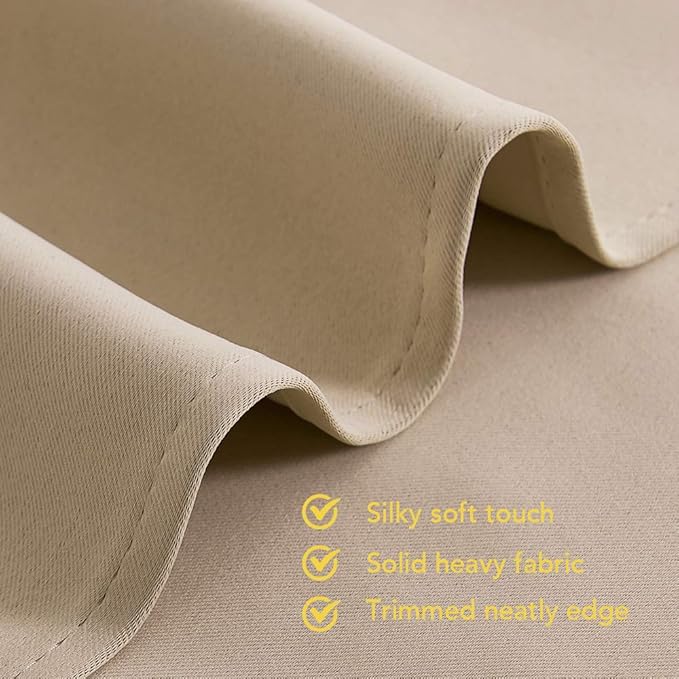NICETOWN Blackout Curtain Panels for Living Room, Biscotti Beige, Set of 2, 34 by 60 Inch, Window Treatment Thermal Insulated Solid Grommet Vertical Drapes Window Treatments for Bedroom