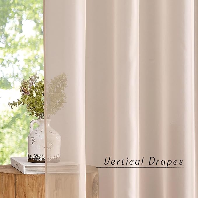 NICETOWN Taupe Sheer Curtains 54 inch Length, Grommet Voile Sheer Lightweight & Airy Window Treatment with Light Filtering for Kitchen/Cafe, W54 x L54, 2 Panels