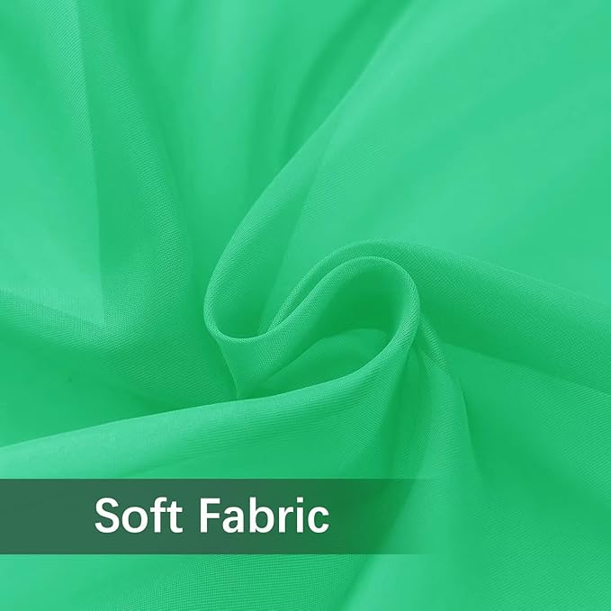 youleyar Solid Sheer Rod Pocket Curtain Voile Draperies 2 Panels White Beige Black Grey Ivory 52 Inch Width 108 Inch Long 1 Pair for Kitchen Bedroom Children Living Room Yard (Grass Green,52Wｘ108L)
