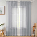 Sheer Light Grey Curtains for Bedroom Living Room 90 Inches Long 2 Panels Set, Soft Airy Light Filtering Sheer Window Treatments, Modern Rod Pocket Curtains Drapes, Each 42" Wx90 L Inch
