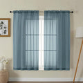 Gwine Sheer Curtains for Bedroom 54 inches Long - Light Filtering Voile Window Curtain Panels, Airy Transparent Rod Pocket Sheer Drapes for Living Room, Each 42Wx54L, 2 Panels, Dusty Blue