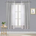 DWCN Grey Sheer Curtains Semi Transparent Voile Rod Pocket Curtains for Bedroom and Living Room, 42 x 63 inches Long, Set of 2 Panels