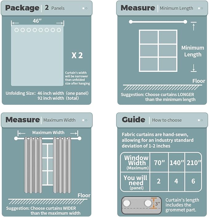 BGment Room Darkening Curtains for Bedroom - Grommet Thermal Insulated Window Treatments Light Blocking Curtains for Living Room, Set of 2 Panels, Each 46 x 54 Inch, Beige
