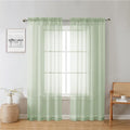 Lecloud Light Green Sheer Curtains 72 Inches Long 2 Panels, Soft Voile Light Filtering Curtains for Living Room, Rod Pocket Lightweight Drapes for Bedroom Dinning Room, Each Panel 42 X 72 Inch