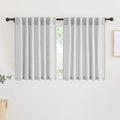 RYB HOME Semi Sheer Curtains - Linen Style Semitransparent Privacy Window Draperies Soft Airy Famhouse Curtains Sheer Light Filtering for Bedroom, Kitchen, Dining, Car, W 52" x L 36", 2 Pcs, Dove Grey