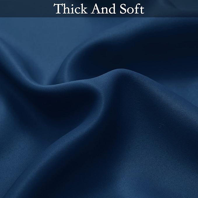 SimpleHome Ombre Room Darkening Curtains for Living Room, Light Blocking Gradient Blue to Grey White Thick Thermal Insulated Grommet Window Curtains/Drapes for Bedroom, 2 Panels, 52x72 inches Length