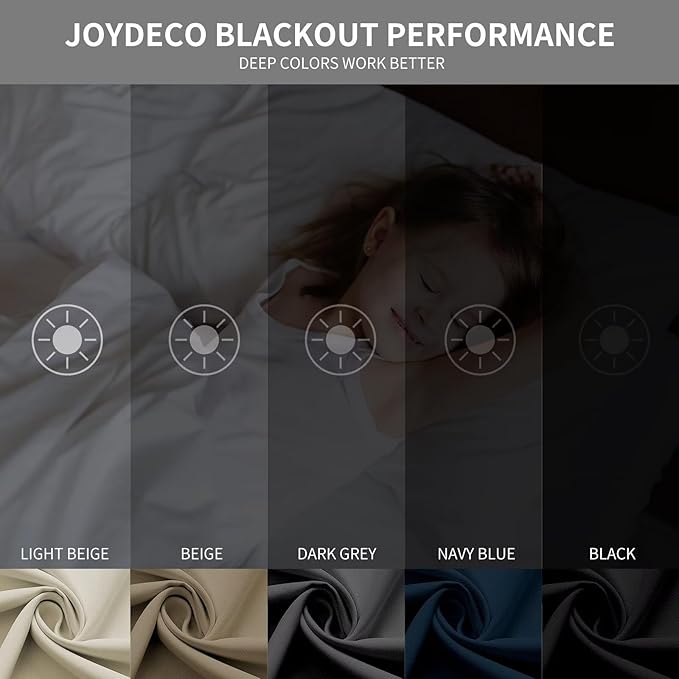 Joydeco Blackout Curtains 95 Inch Length 2 Panels Set, Thermal Insulated Long Curtains& Drapes 2 Burg, Room Darkening Grommet Drapes for Living Room Bedroom Window (W52 x L95 Inch, Peacock Blue)