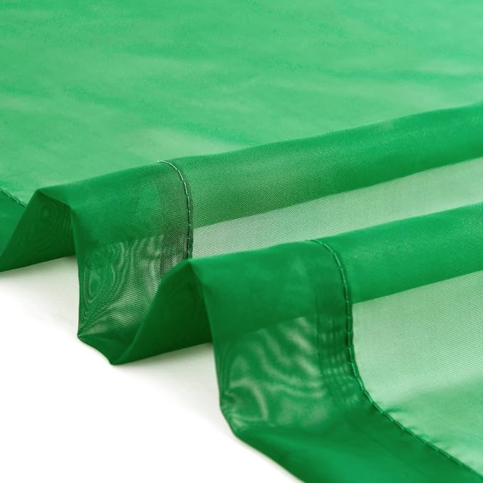 SpaceDresser Sheer Voile Window Treatment Rod Pocket Curtain Panels for Kitchen Bedroom Living Room Drapes Sunlight Filtering Privacy Semi Home Decor Assorted Colors Sizes (Green, 52 W x 96 L)