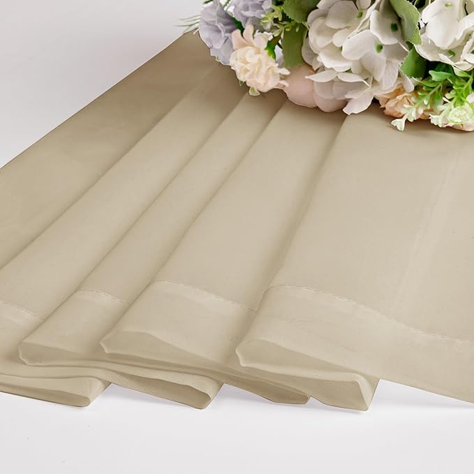 Chyhomenyc Taupe Sheer Curtains 54 Inch Long 2 Panels, Light Filtering Rod Pocket Voile Short Curtains Drapes for Living Room Bedroom Small Windows, 42Wx54L Inches