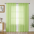 Gwine Sheer Curtains 72 Inch Length - Light Filtering Rod Pocket Window Curtain Panels for Bedroom, Elegant Soft Voile Living Room Sheer Drapes, Each 42Wx72L, 2 Panels, Lime